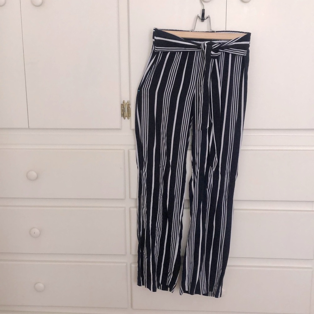 Wide leg cotton pants